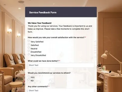 Patient Feedback Form Template for Clinics