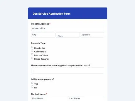 gas-service-application-form-template