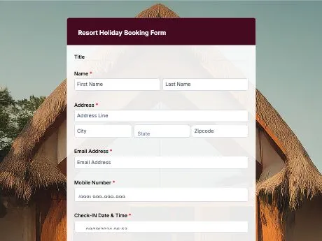 resort-holiday-booking-form