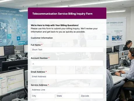 telecommunication-service-billing-inquiry-form