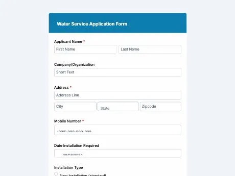 water-service-application-form