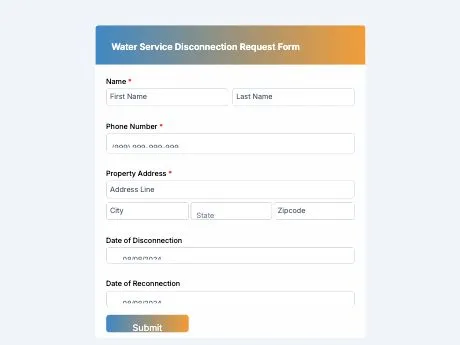 water-service-disconnection-request-form-template