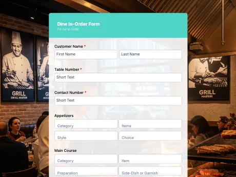 dine-in-order-form