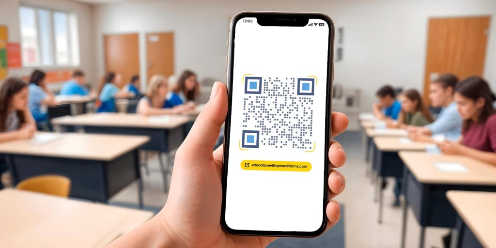 Feedback QR Code in classroom