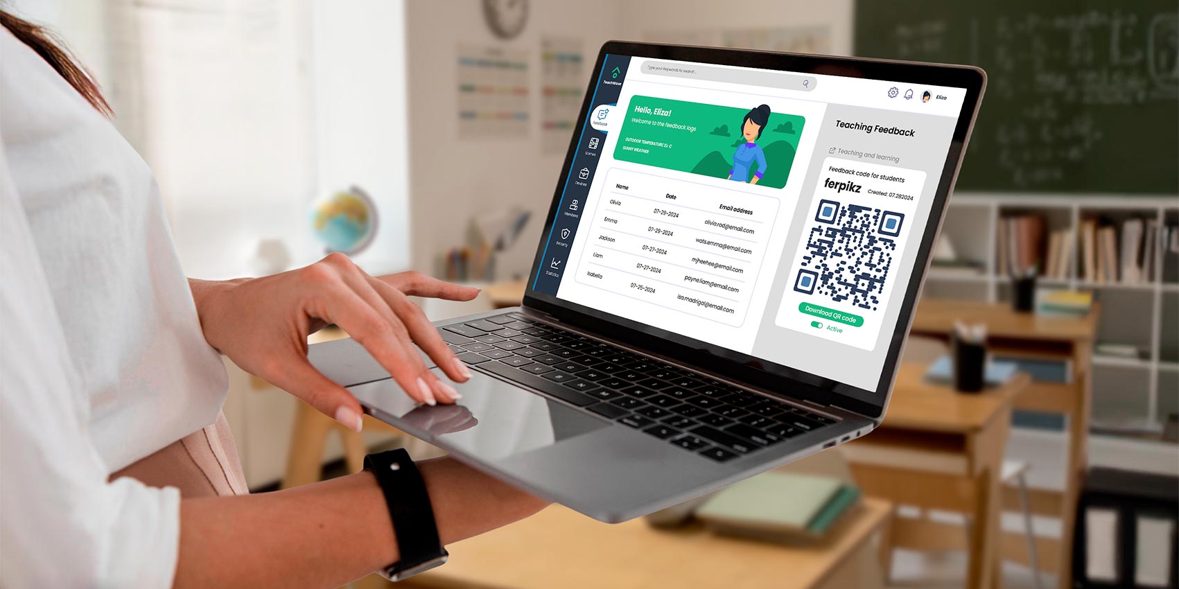 Feedback QR Code on display