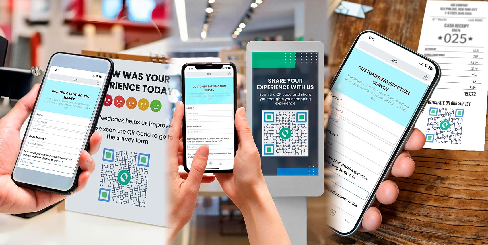 Customers scanning form QR code