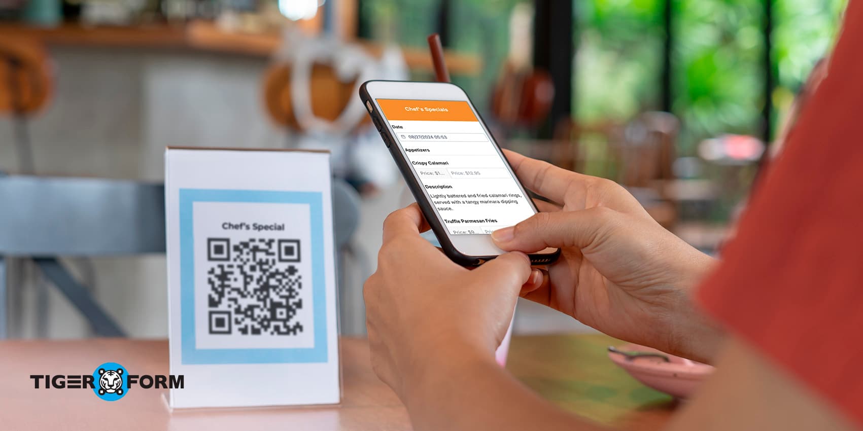 Form QR code in restaurant