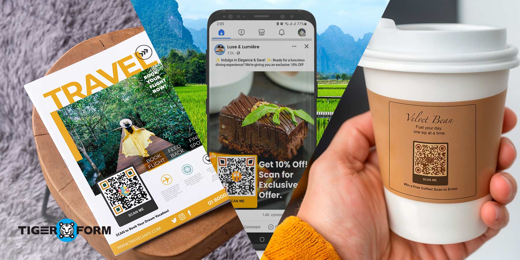 Advertising materials with QR codes