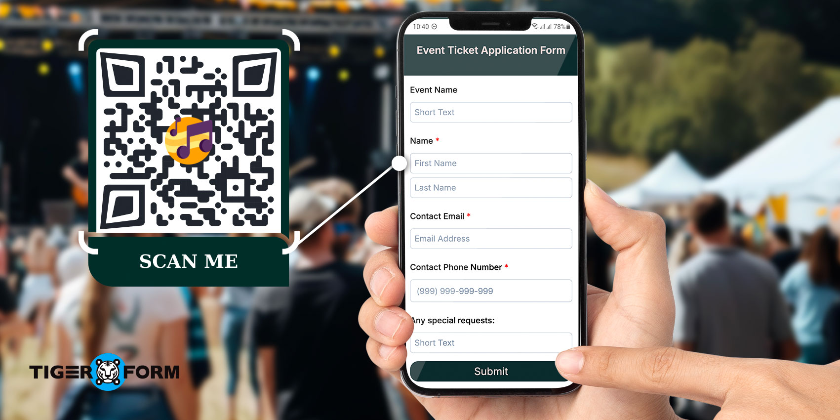 Event QR code form