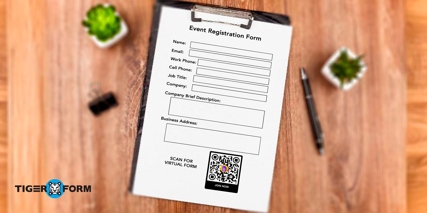 Printed entry form QR code