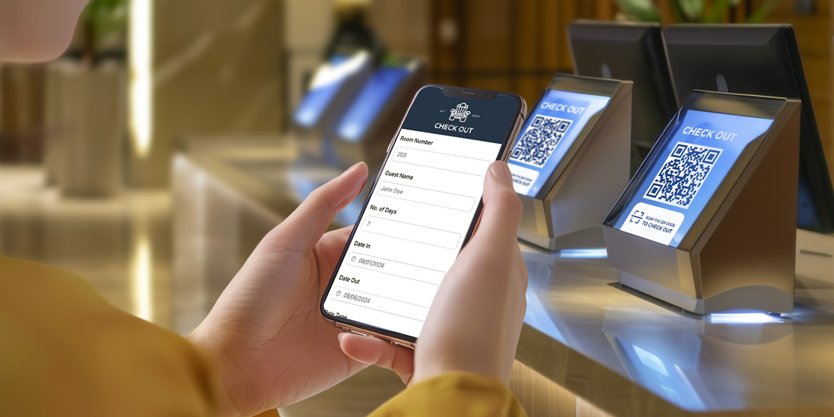 Guest scanning check out form