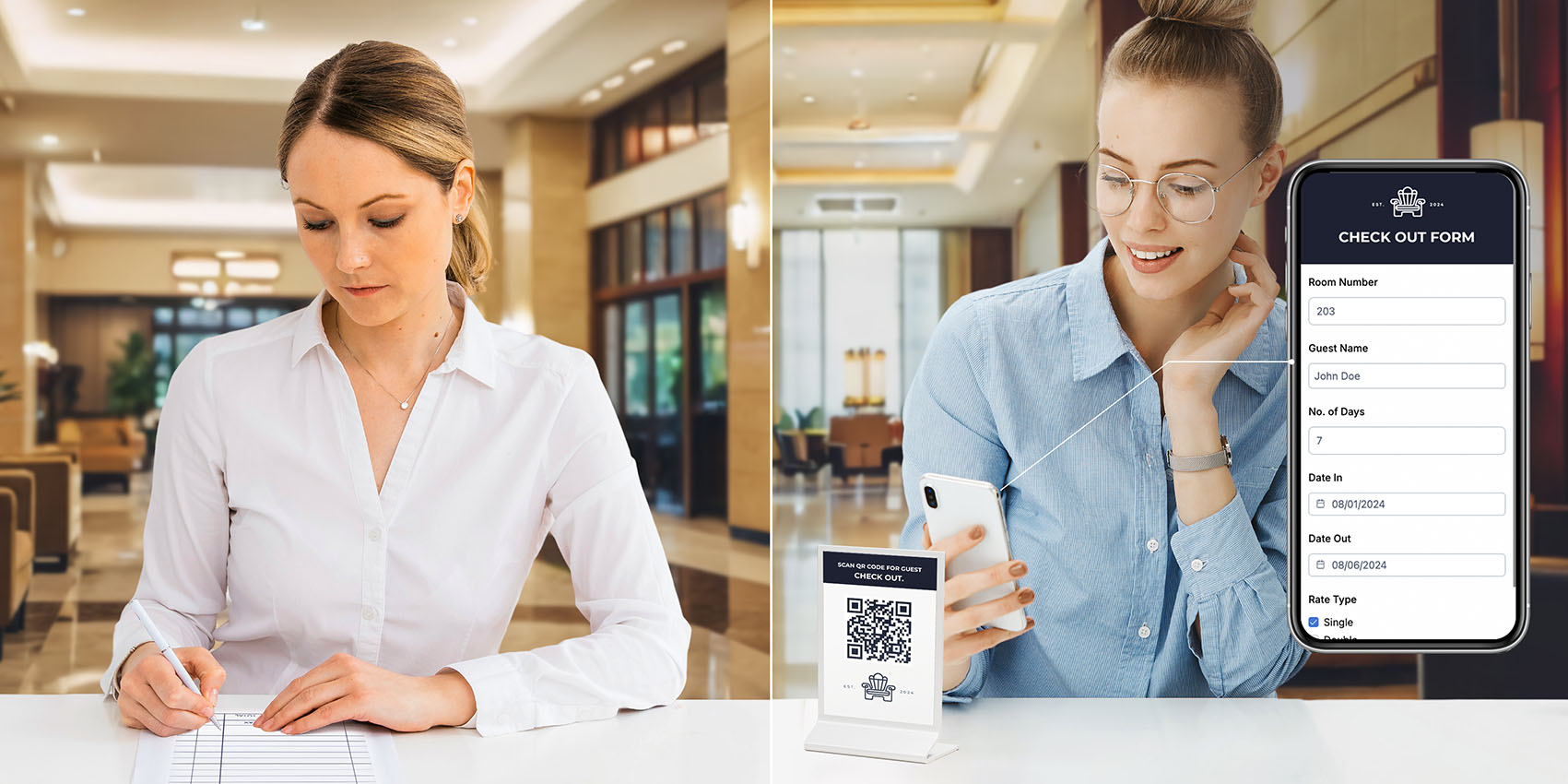 Form QR code in hotel