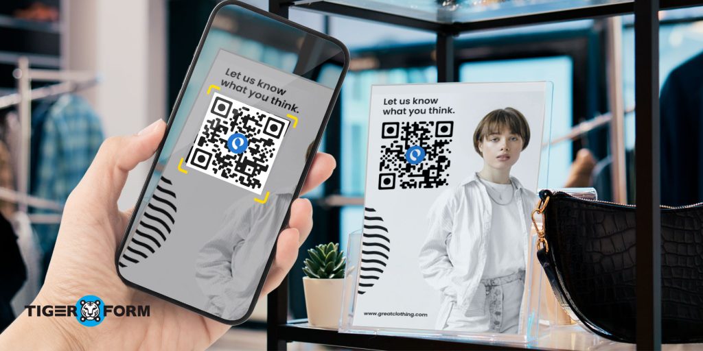 Customer scanning QR code form