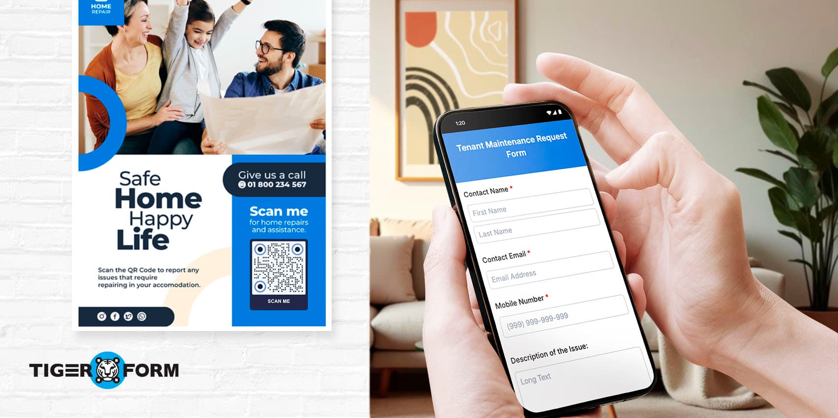 QR code form for maintenance
