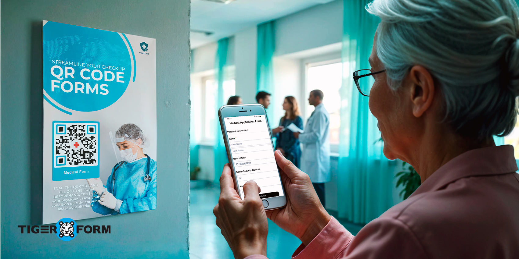 QR code form for healthcare