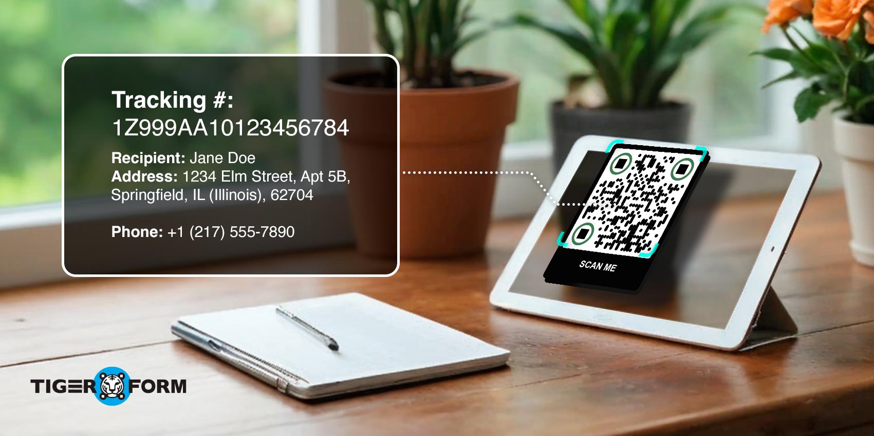 QR code on screen