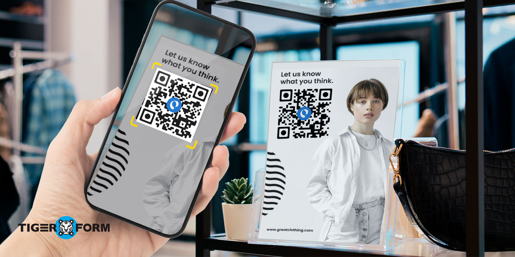 Customer scanning QR code form