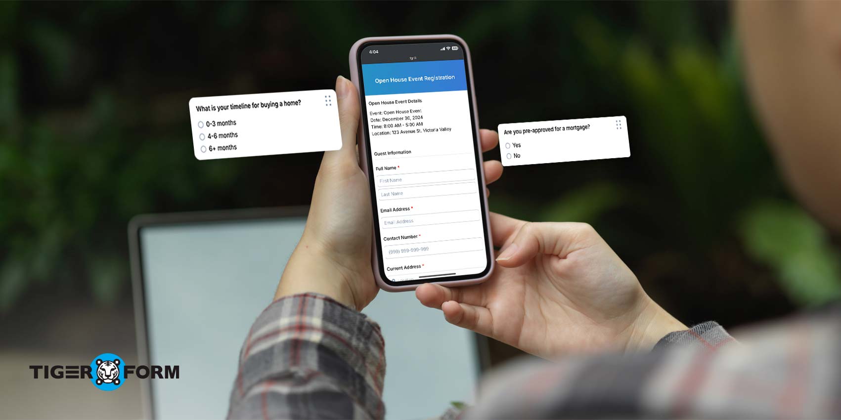 QR code form for registration