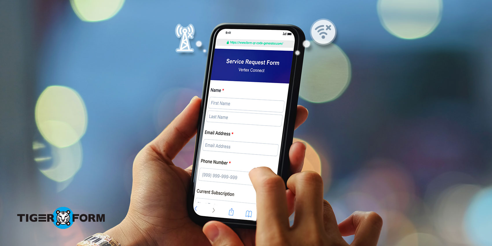 Service request form for telecom