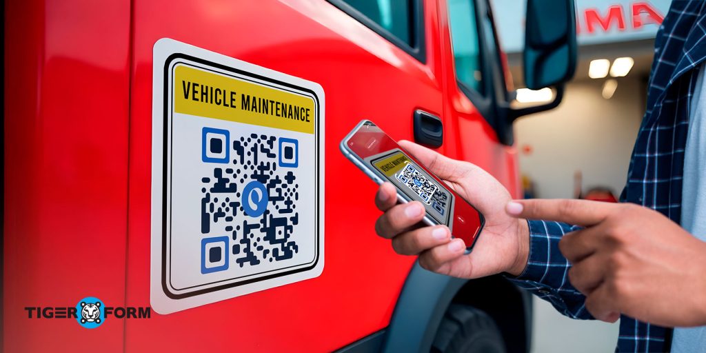 Vehicle maintenance QR code form