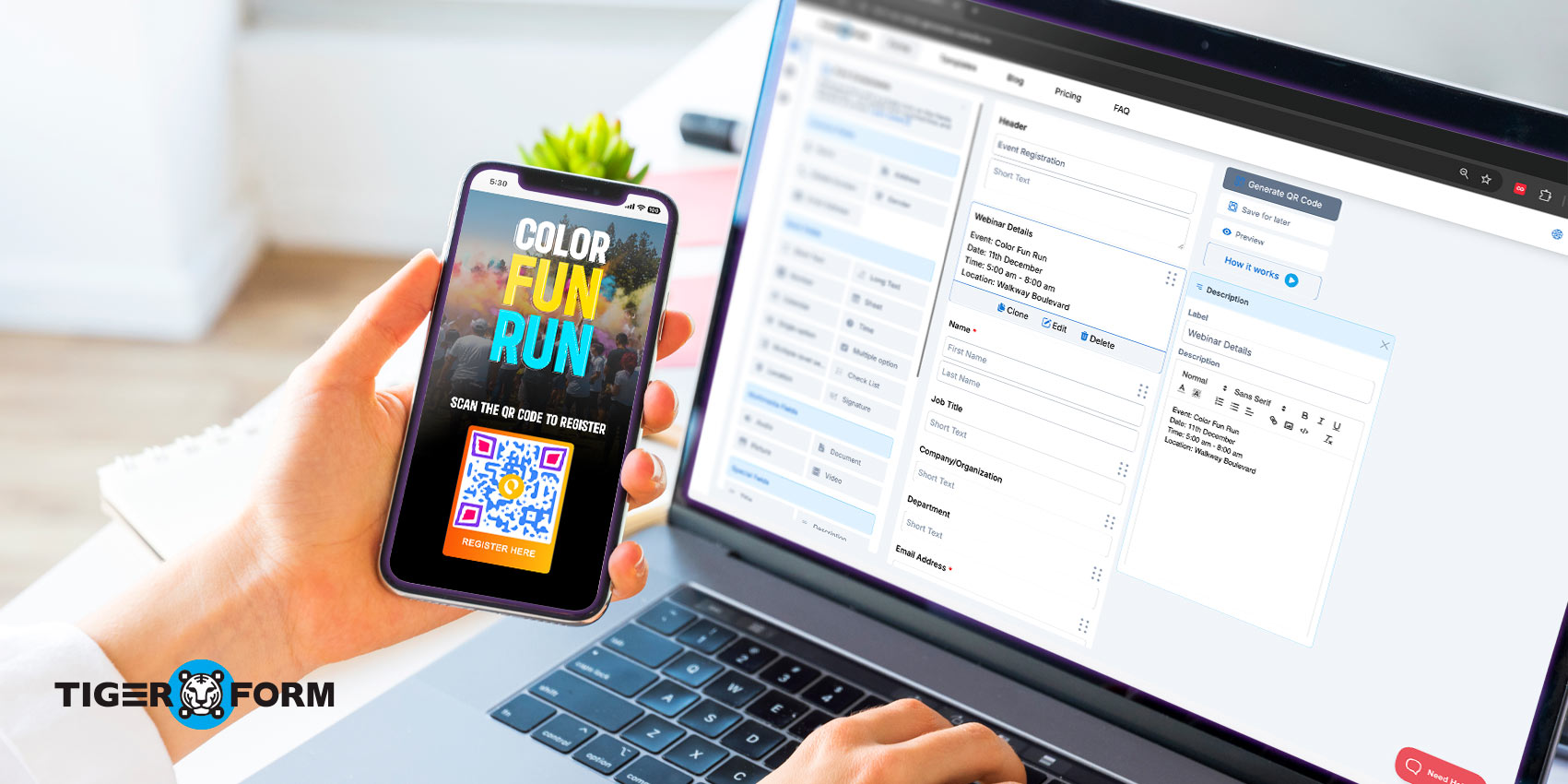 QR code form builder