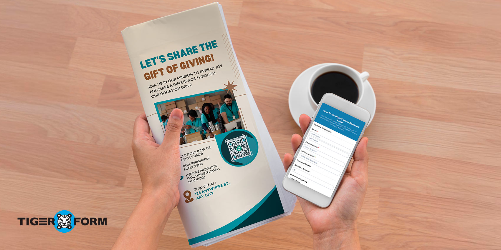 QR code form for non-profit
