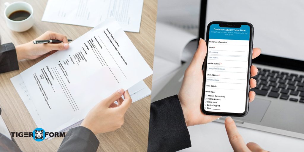 Ticket submission form for telecom