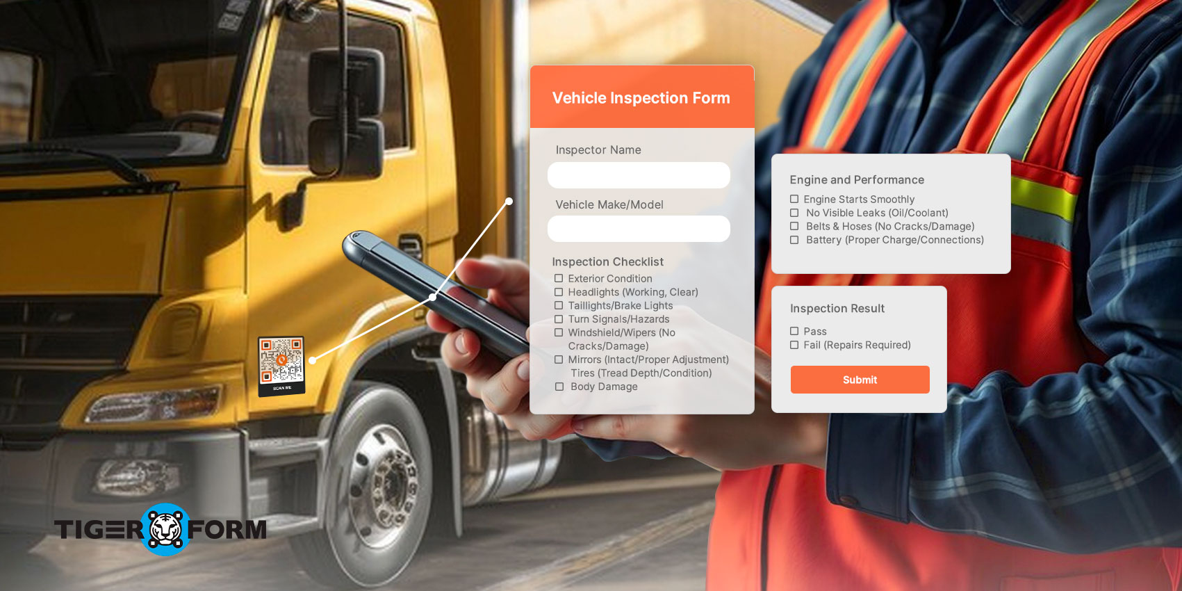 QR code inspection report form