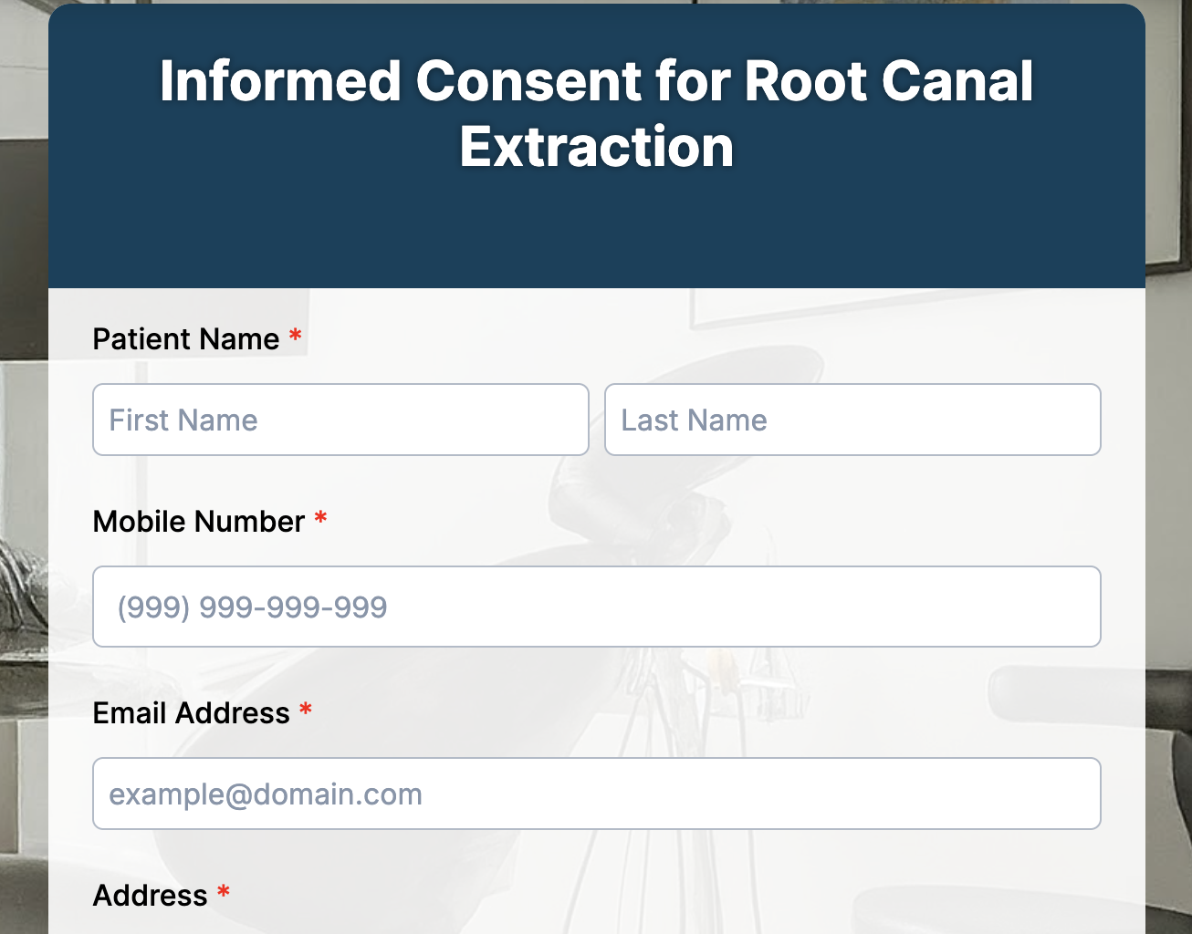 Dental Consent Form Preview