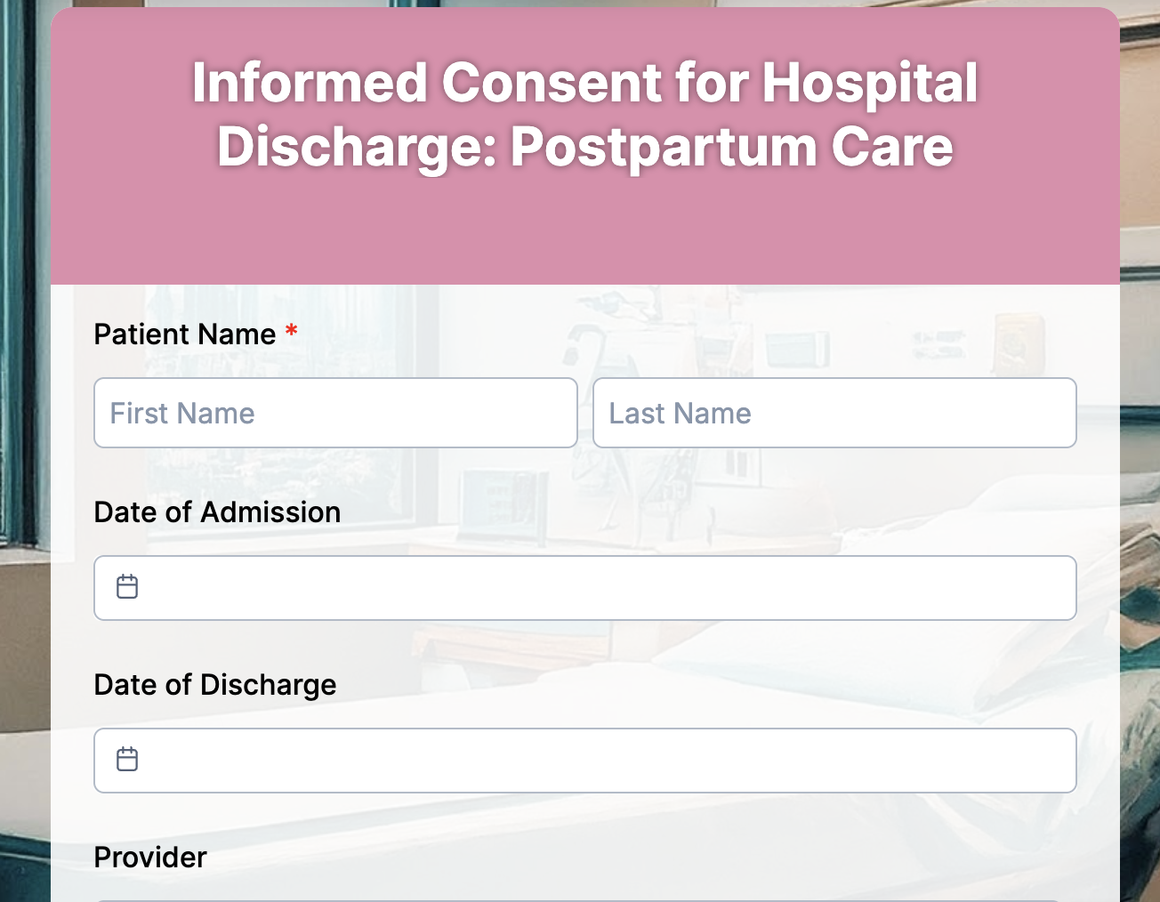 Hospital Release Forms Preview