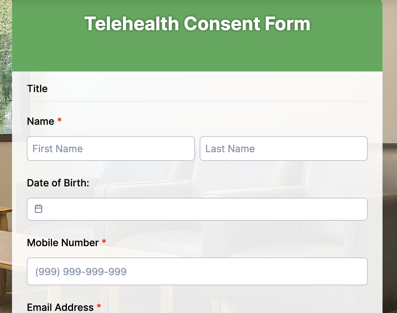 Telehealth Consent Form Preview