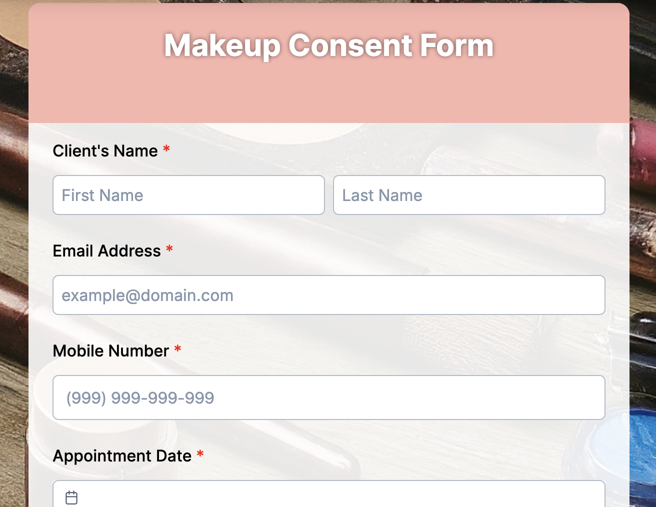 Makeup Consent Form Preview