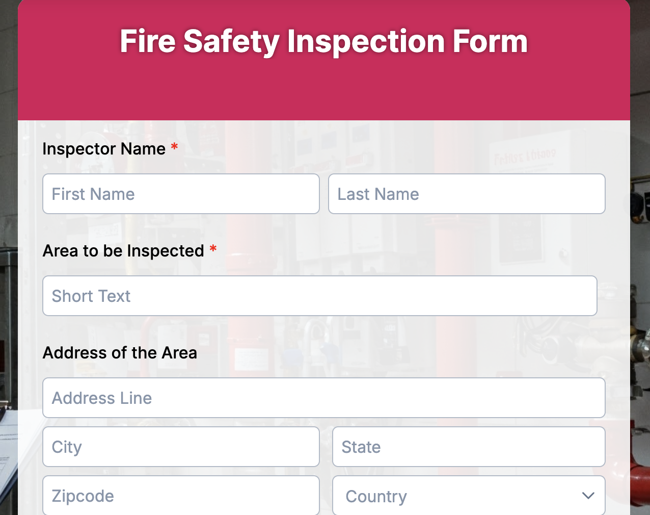 Fire Safety Inspection Form Preview