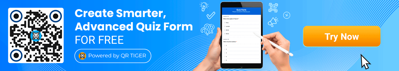 Quiz form builder CTA