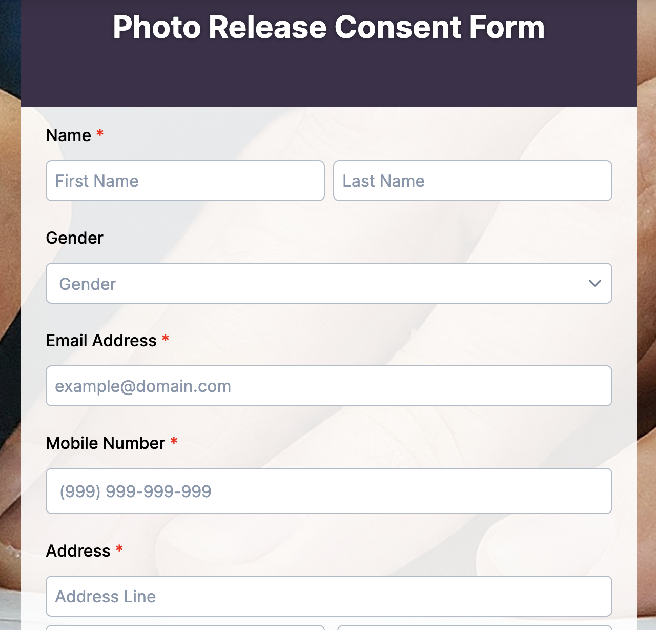 Photo Release Consent Form Preview